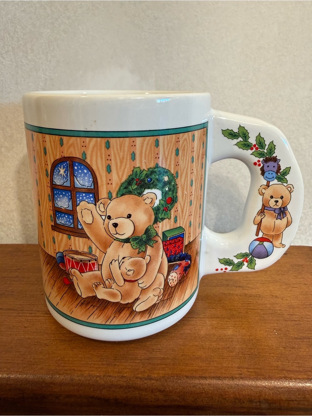 Vintage Enesco Teddy Bear Ceramic Mug - White 4190